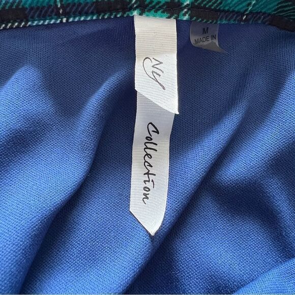 NY COLLECTION Women's Long-Sleeve Peasant Dress with Pleated Collar Size M - Picture 6 of 7